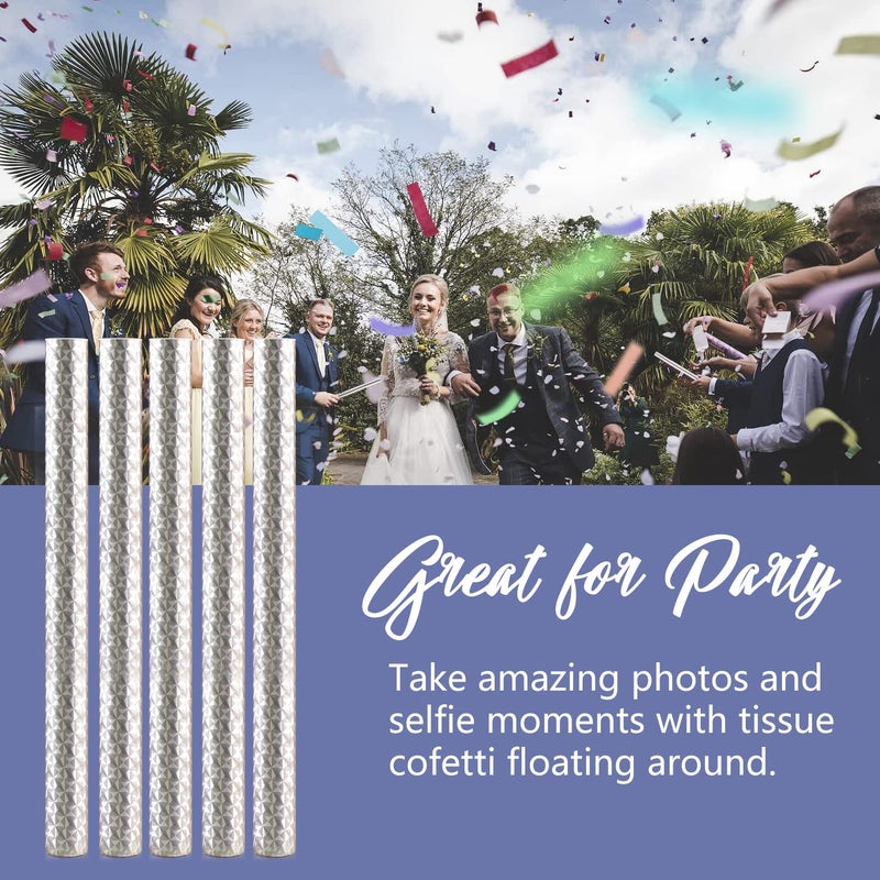 BATTIFE 14Pack Confetti Wands, Colorful Confetti Shoot Poppers, Tissue Paper Flick Flutter Sticks for Wedding Celebrations, Birthday, Multi-Color, 14 inch - Image 2
